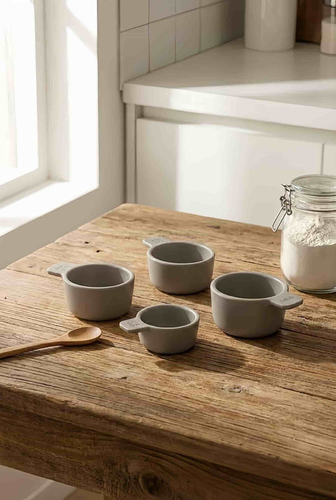 霧面陶瓷量杯四件組